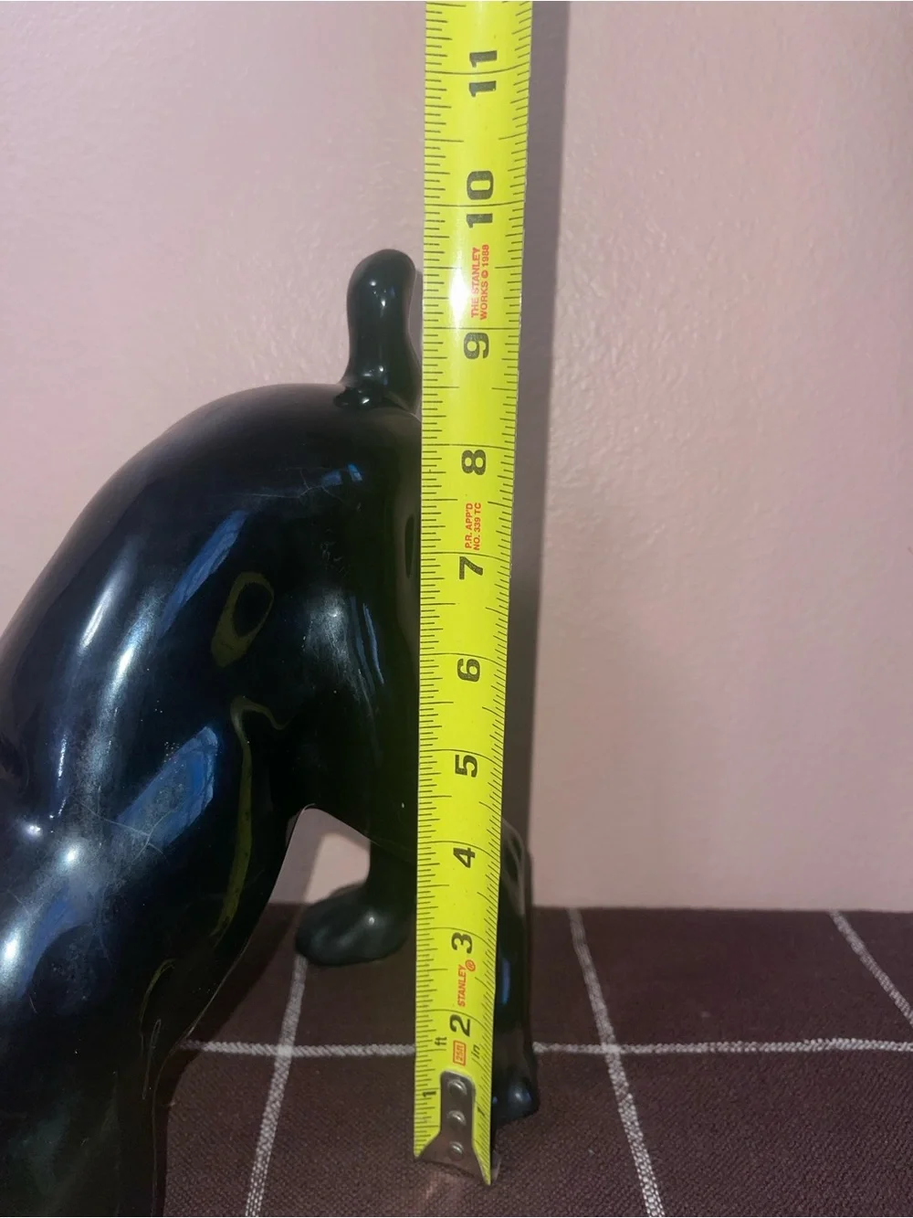 Vintage MCM Stalking Prowling Ceramic Boston Terrier Figurine Art Deco1970s